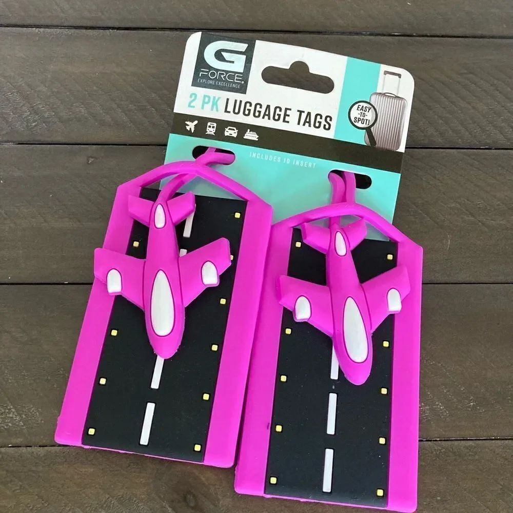 Airplane Runway Pilot Travel ID Luggage Tags Set